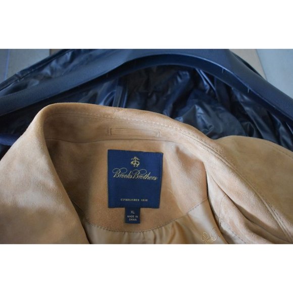 Men's Brooks Brothers Tan Soft Suede Jacket XL - Picture 8 of 12